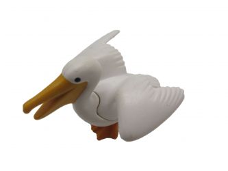 Pelikan fliegend